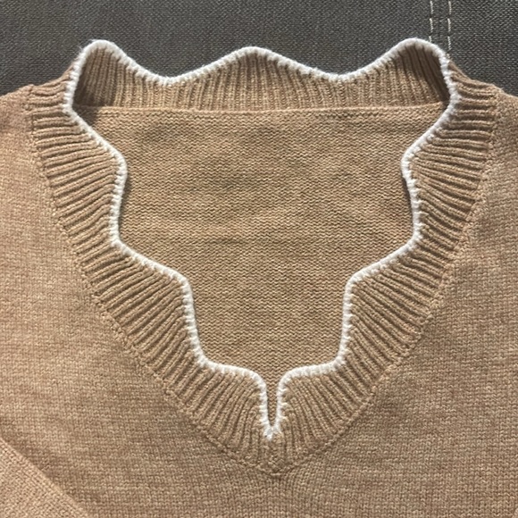 👀Tan With White Trim Sweaters! 👀 - Picture 2 of 5